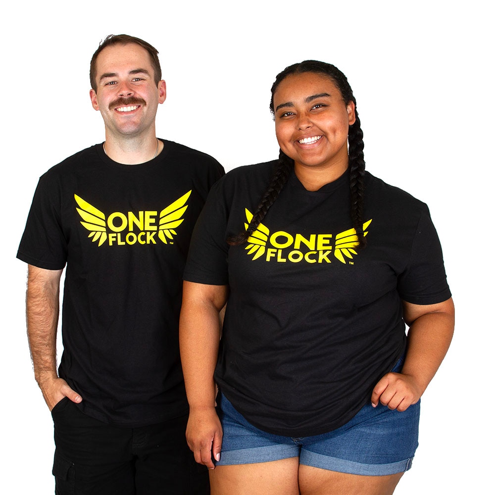 One Flock, McKenzie SewOn, Black, Crew Neck, Cotton, Men, Unisex, Football, One Flock, T-Shirt, 965609